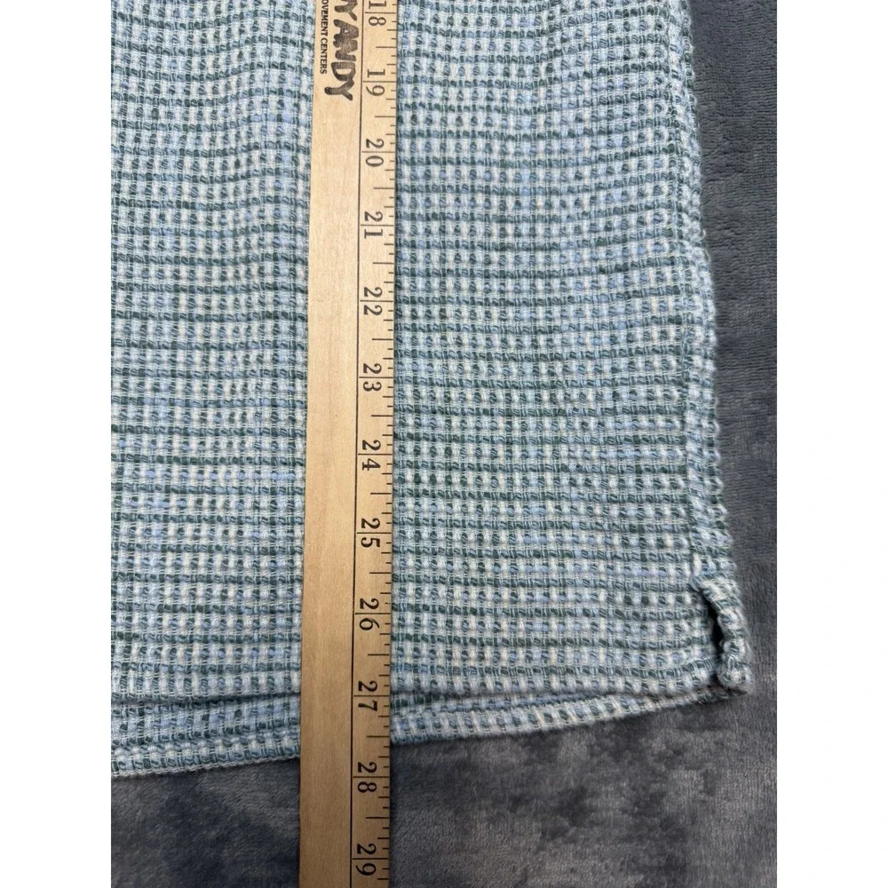 Hollister Texture Weave Blue And Green Button Down Short Sleeve Shirt Coastal M